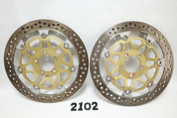 STRAIGHT! Front Brake Rotor Set 00-01 ZX9 ZX9R Ninja ZX900E 90-93 ZX11 Rotors  USED - Image 12