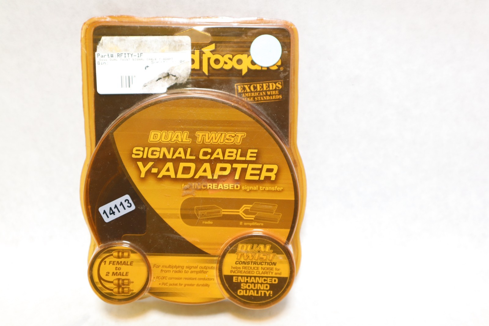 Rockford Fosgate RFITY-1M Audio RCA Cable Y-Adapter 1 Male to 2 Female Wire