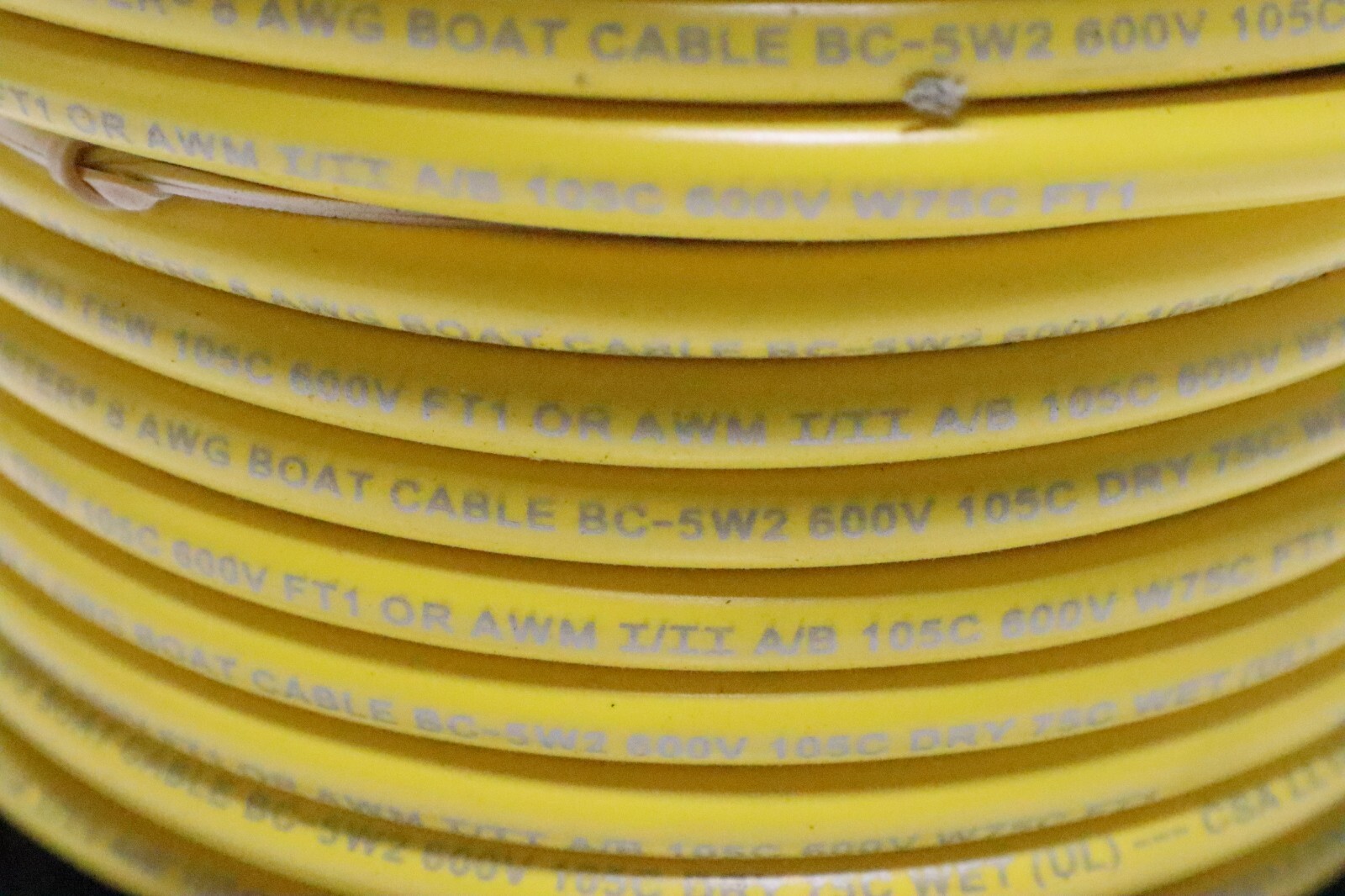 8 AWG GAUGE MARINE TINNED COPPER BATTERY CABLE BOAT WIRE Made in USA 20 FEET - Image 3