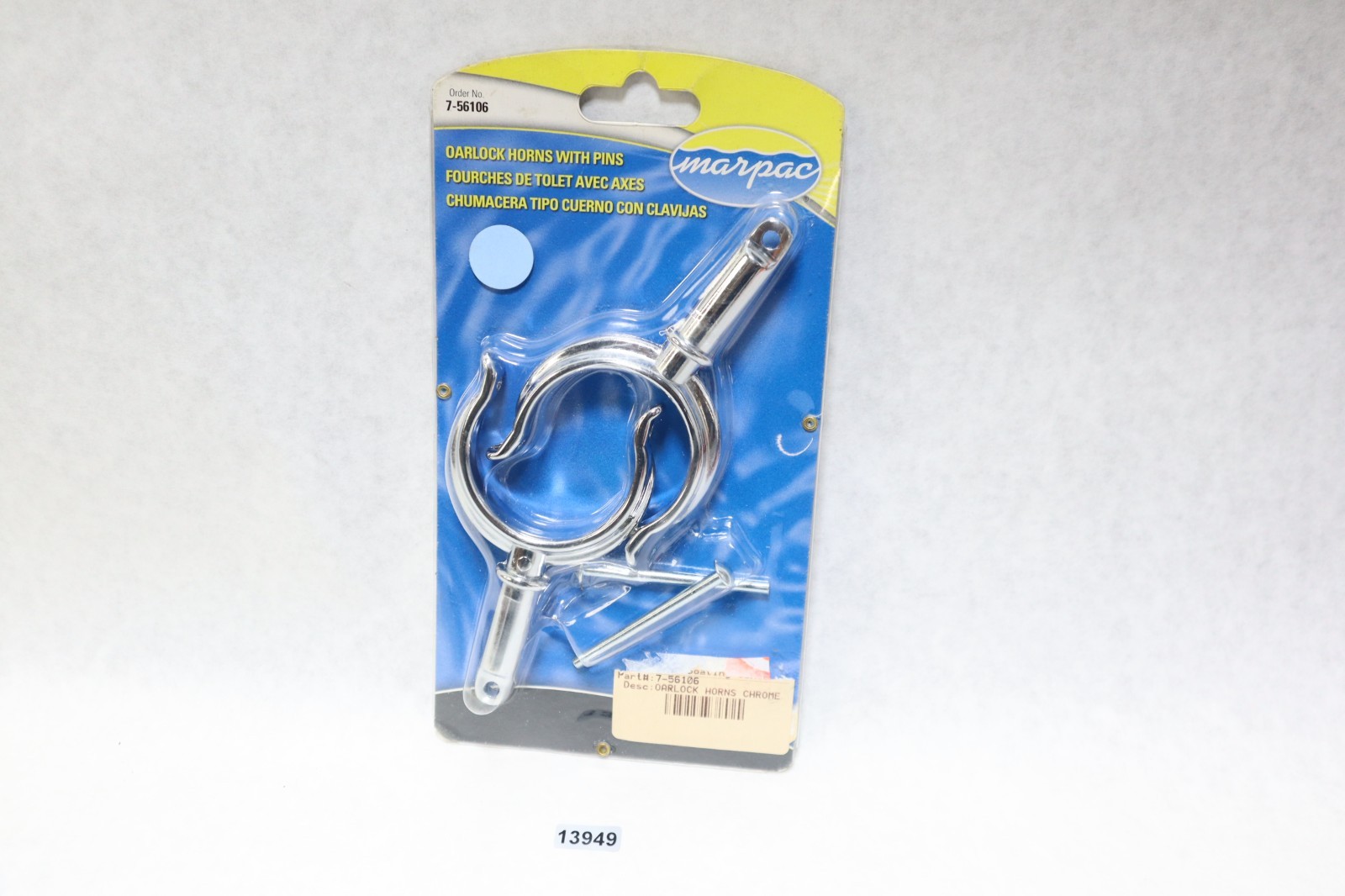 2X Chrome Top-Mount Rowlock Horns 2 Rowlocks with Locking Pins Oarlock - Image 2