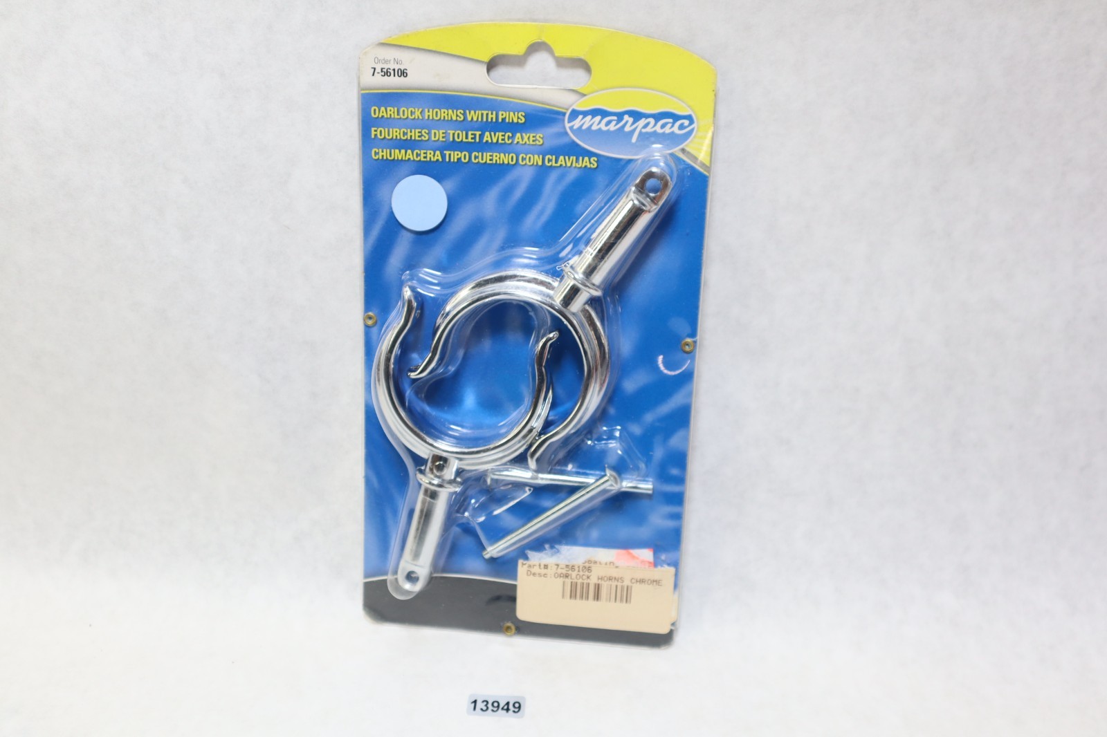 2X Chrome Top-Mount Rowlock Horns 2 Rowlocks with Locking Pins Oarlock - Image 3