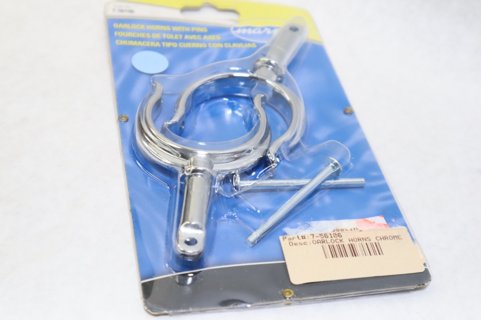 2X Chrome Top-Mount Rowlock Horns 2 Rowlocks with Locking Pins Oarlock - Image 5