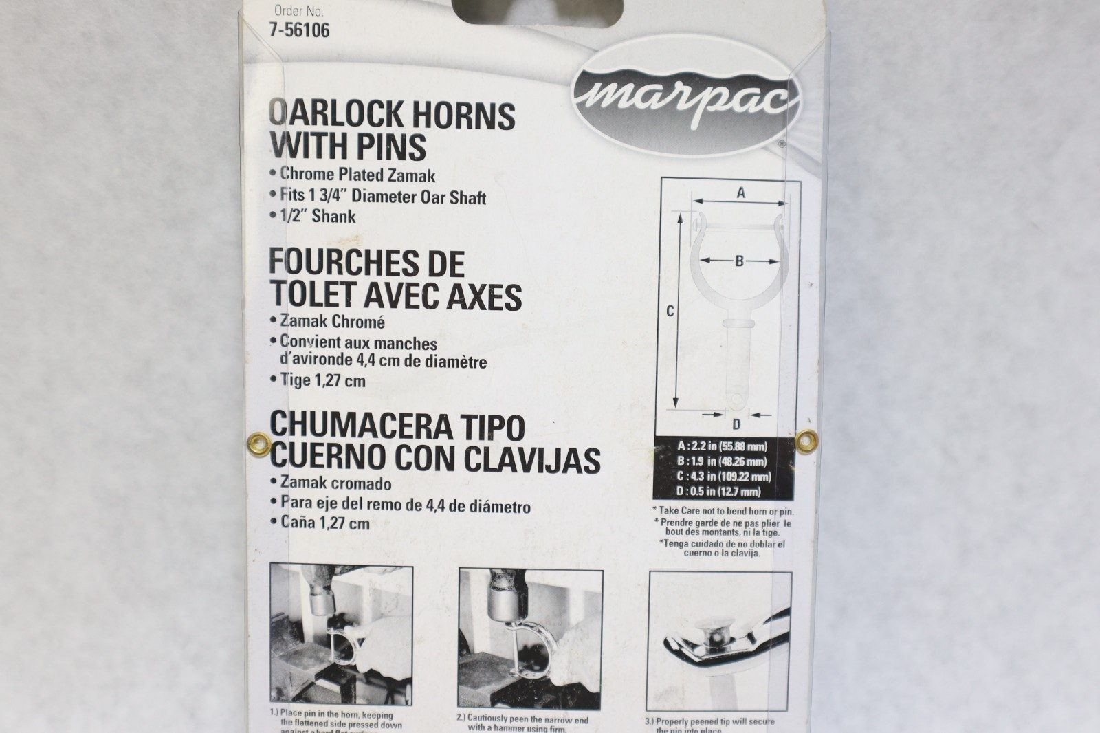 2X Chrome Top-Mount Rowlock Horns 2 Rowlocks with Locking Pins Oarlock - Image 10