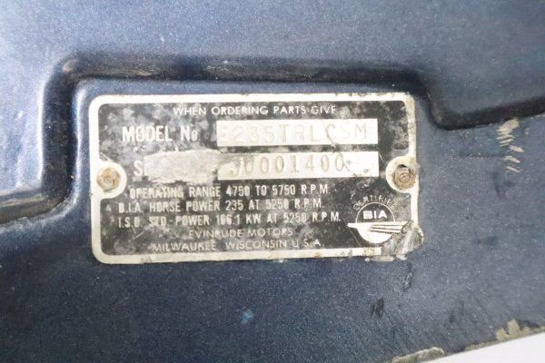 Johnson Evinrude 115-235 HP Transom Clamp Stern Bracket Port Side 325594 325595  used - Image 4